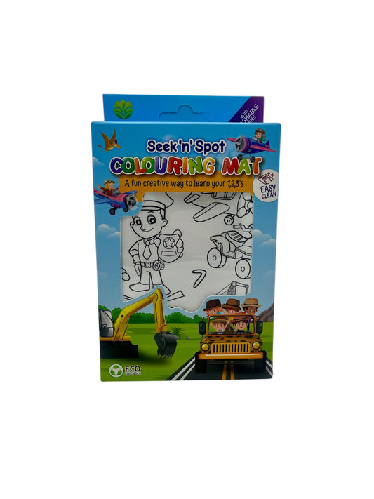 Seek n Spot Silicone Colouring Mat- Cars and Trucks