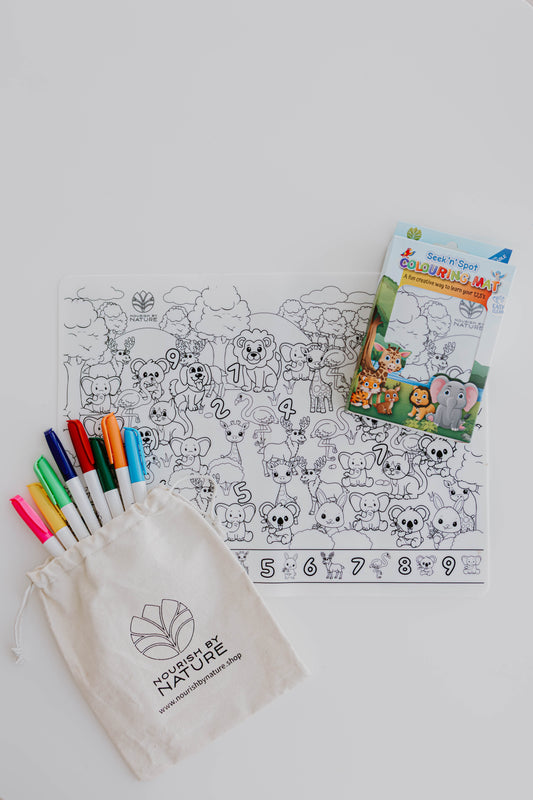 Seek n Spot Silicone Colouring Mat- Animals
