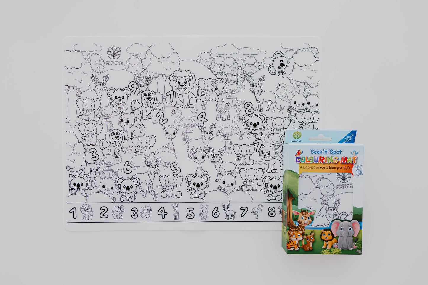 Seek n Spot Silicone Colouring Mat- Animals