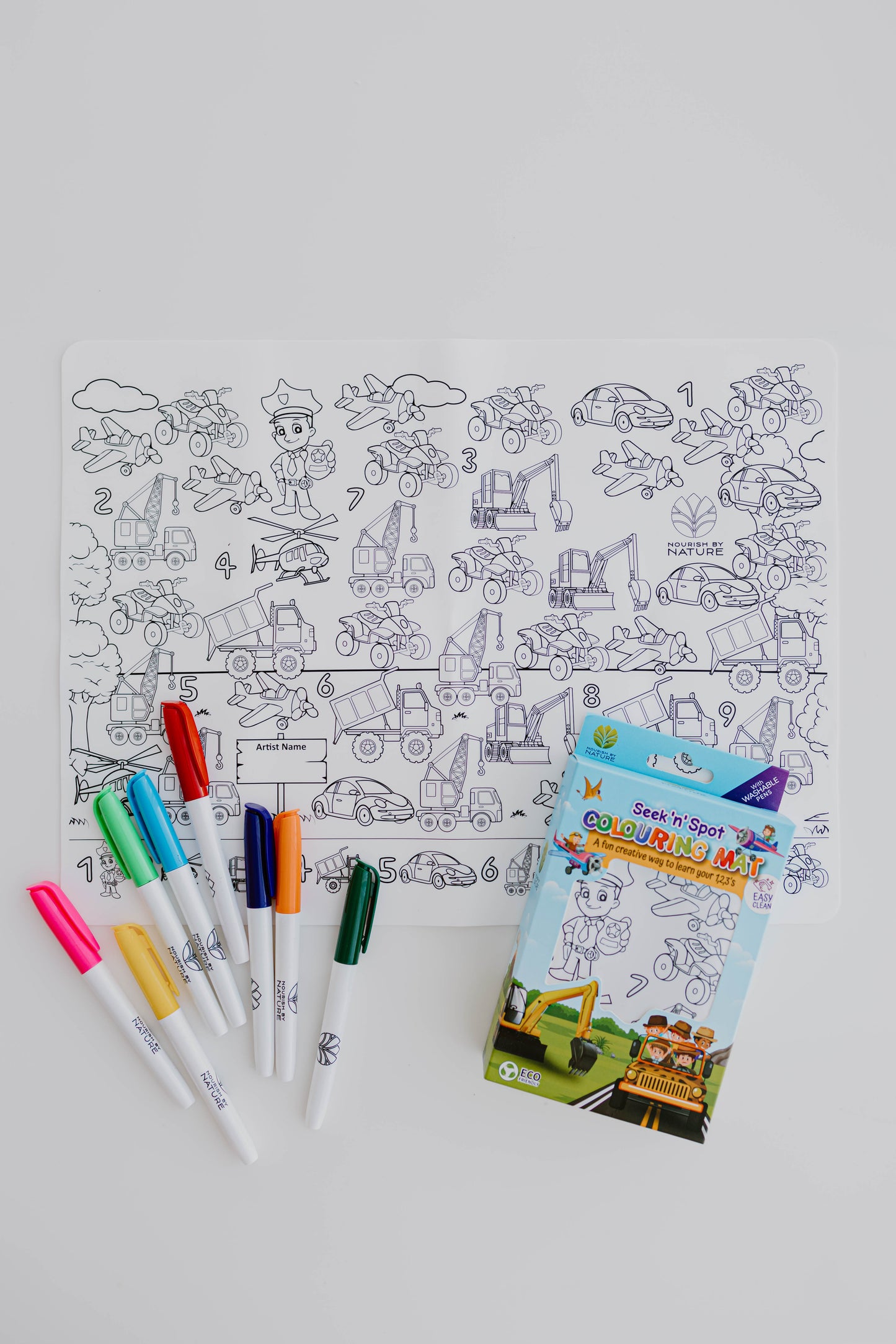 Seek n Spot Silicone Colouring Mat- Cars and Trucks