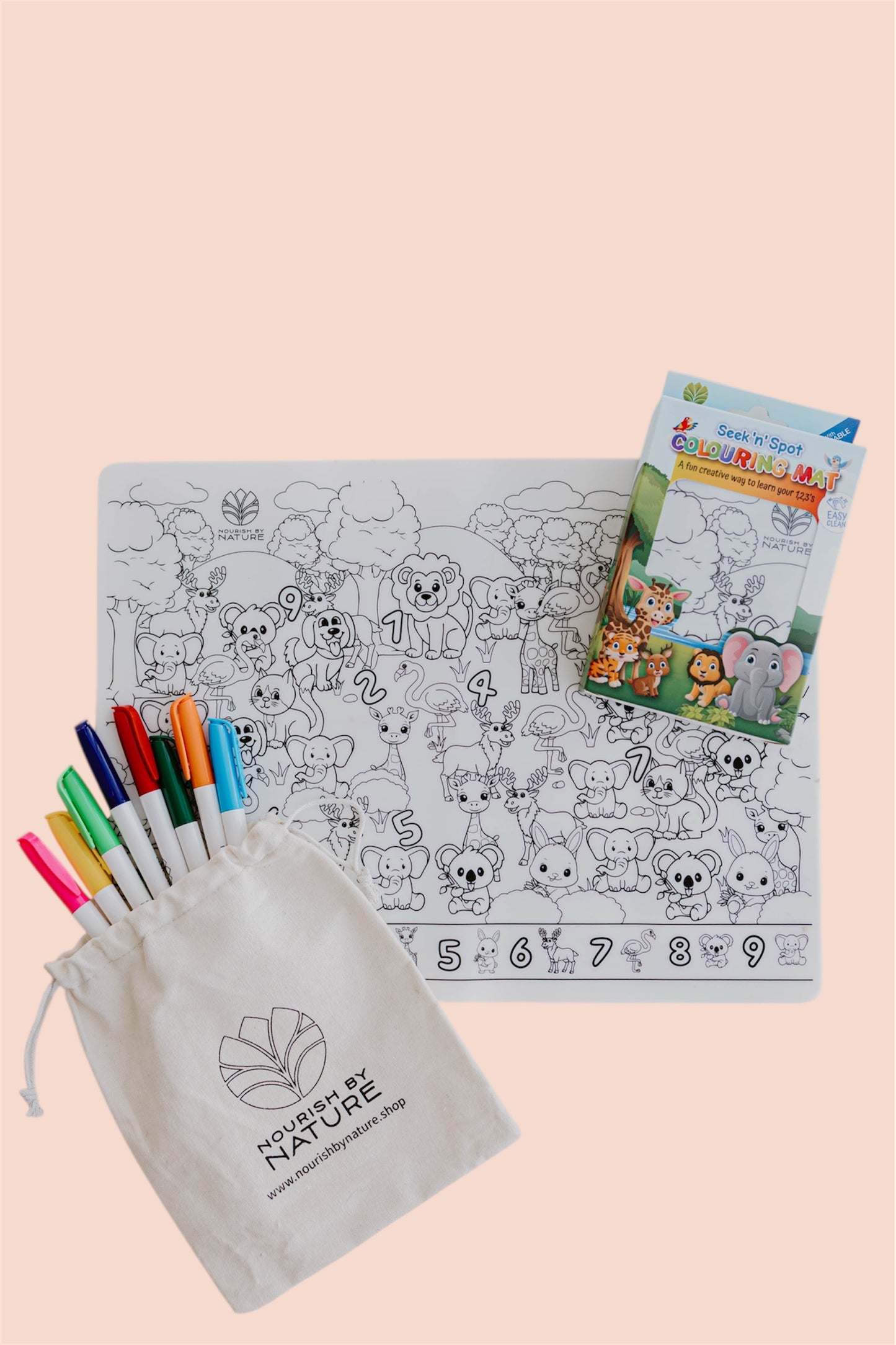 Seek n Spot Silicone Colouring Mat- Animals